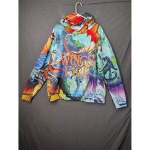 Wings of Fire Dragon All Over Print Hoodie Large Multicolor Graphic Pullover